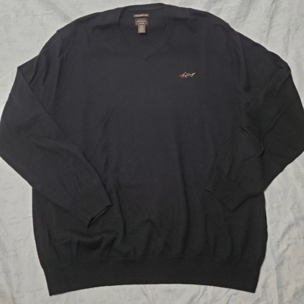 Mens Greg Norman Vneck Pullover Sweatshirt Golf / Size XXL / Black